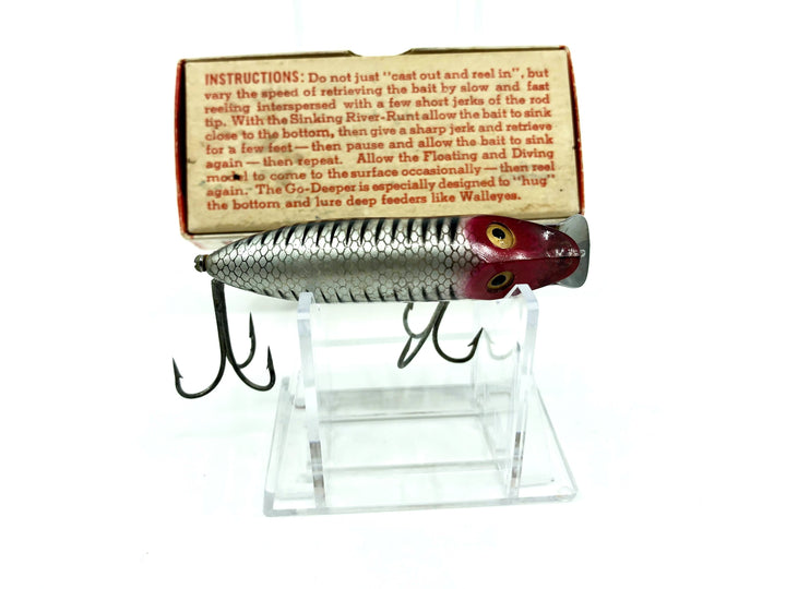 Heddon River Runt Spook Floater 9400-XRS Silver Shore Minnow Color with Box