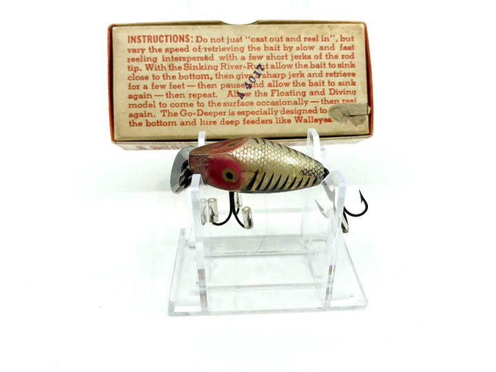 Heddon River Runt Midgit-Digit 9020-XRS Silver Shore Minnow Color with Box