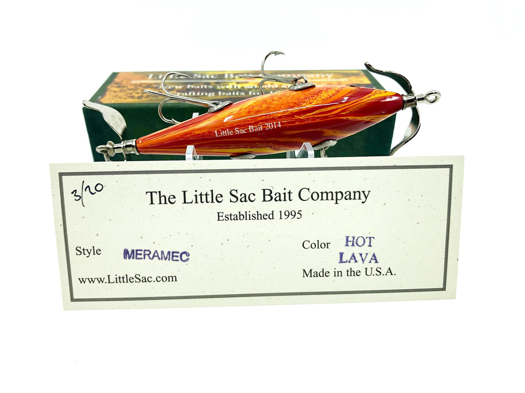 Little Sac Bait Company Meramec Minnow Hot Lava Color Signed Box 3/20