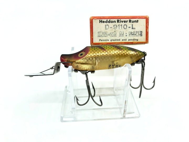 Heddon Standard Go Deeper River Runt D-9110-L Perch Color with Box / Catalog
