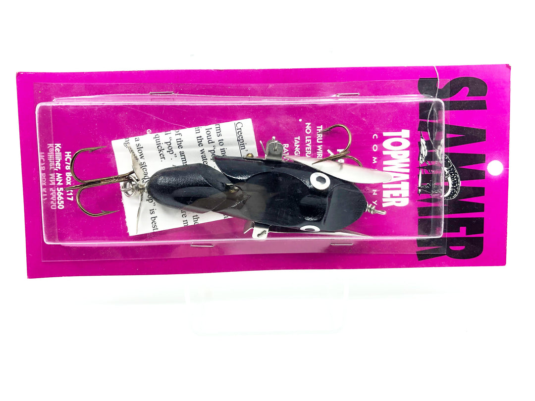 Slammer Jointed Creepin' Tom Topwater Musky Lure in Black Color New on Card Old Stock