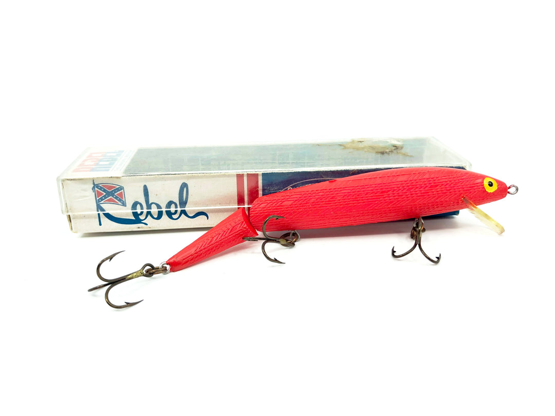 Vintage Rebel Jointed Minnow J-299 Solid Red Color with Box