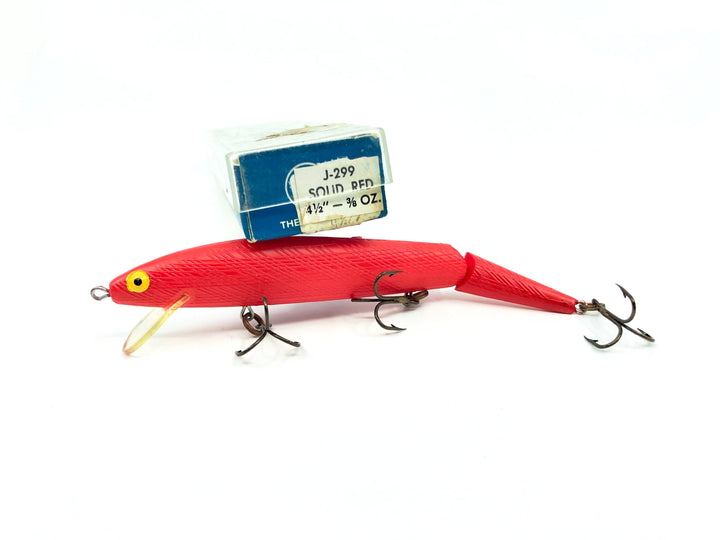 Vintage Rebel Jointed Minnow J-299 Solid Red Color with Box