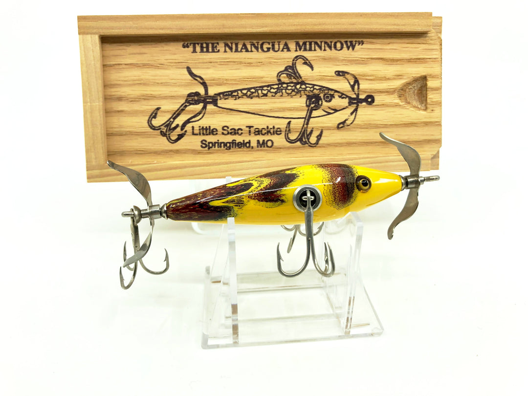 Little Sac Bait Company Niangua Minnow Yellow Marble Color Wooden Box