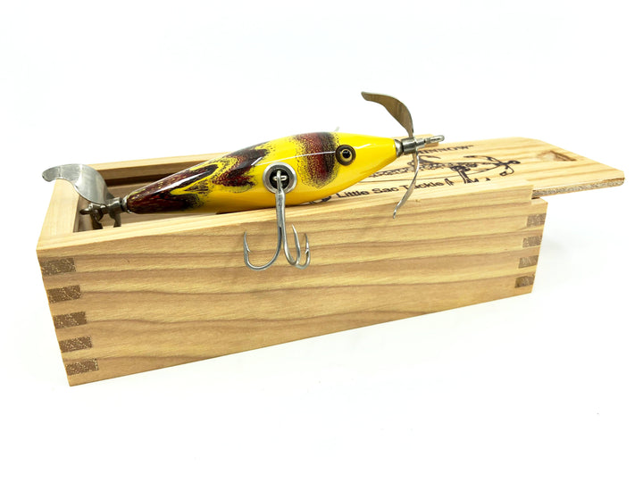 Little Sac Bait Company Niangua Minnow Yellow Marble Color Wooden Box