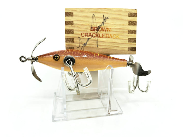 Little Sac Bait Company Niangua Minnow Brown Crackleback Color Signed Wooden Box