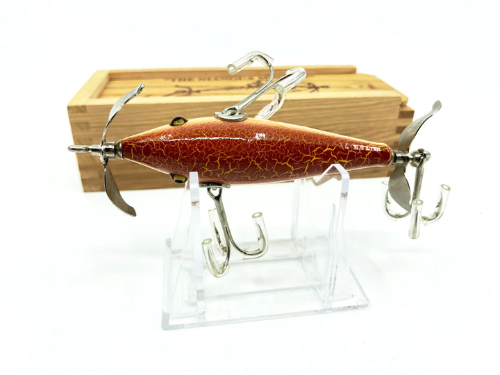 Little Sac Bait Company Niangua Minnow Brown Crackleback Color Signed Wooden Box