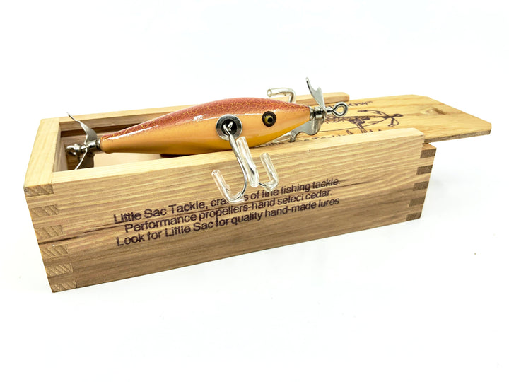 Little Sac Bait Company Niangua Minnow Brown Crackleback Color Signed Wooden Box