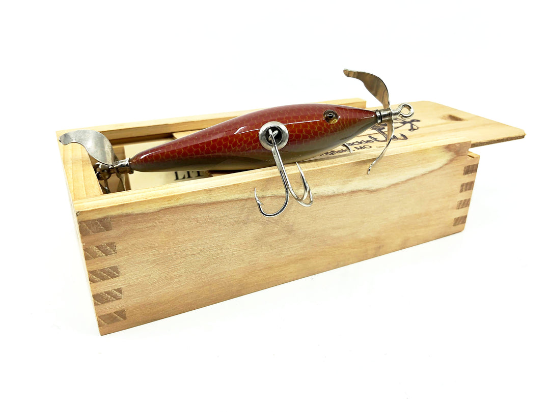 Little Sac Bait Company Niangua Minnow Red Scale Color Signed Wooden Box