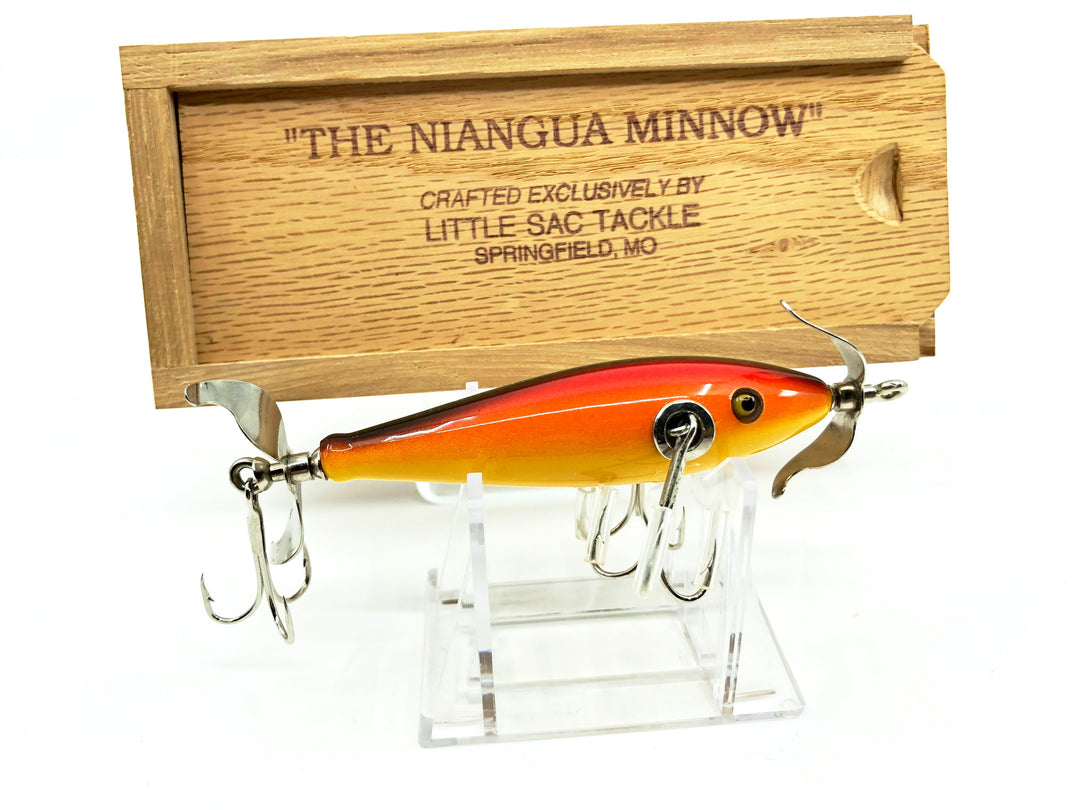 Little Sac Bait Company Niangua Minnow Rainbow Color Signed Wooden Box
