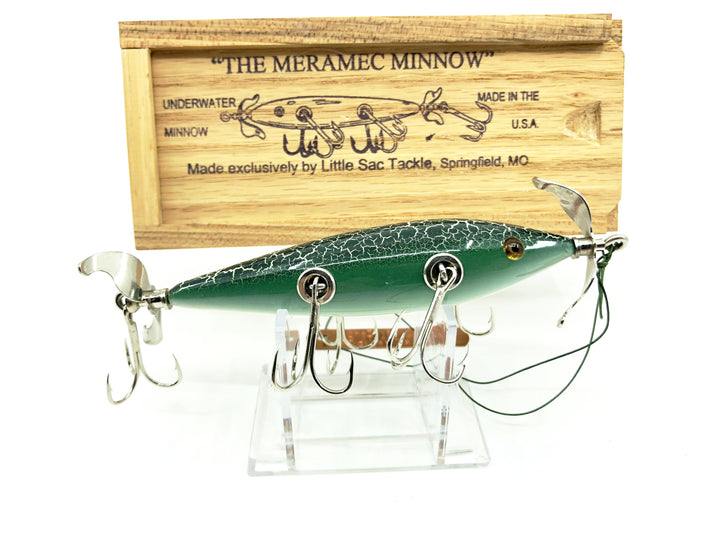 Little Sac Bait Company Meramec Minnow Green Crackleback Color Signed Wooden Box 38/74 2004