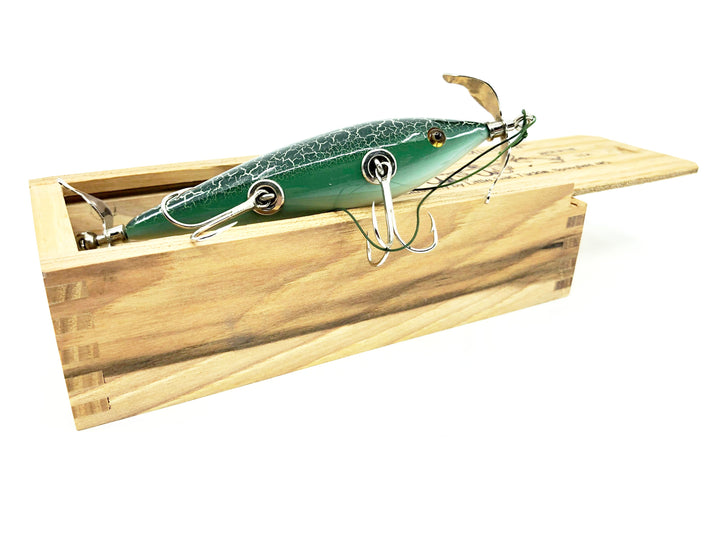 Little Sac Bait Company Meramec Minnow Green Crackleback Color Signed Wooden Box 38/74 2004