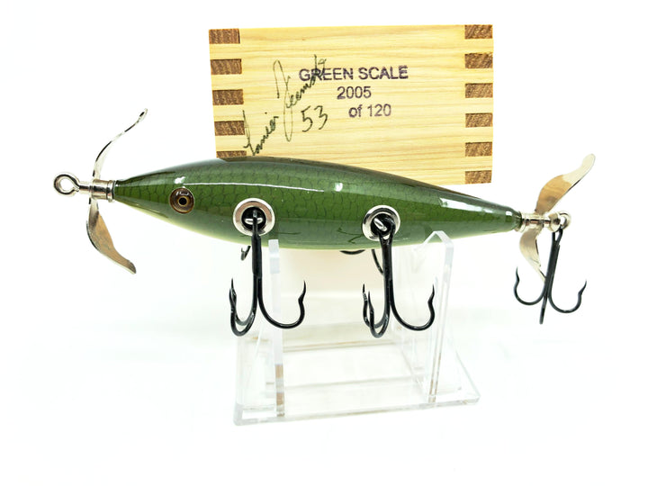 Little Sac Bait Company Meramec Minnow Green Scale Color Signed Wooden Box 53/120 2005