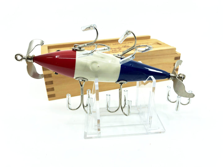 Little Sac Bait Company Meramec Minnow Red/White/Blue Color Signed Wooden Box 65/74 2004
