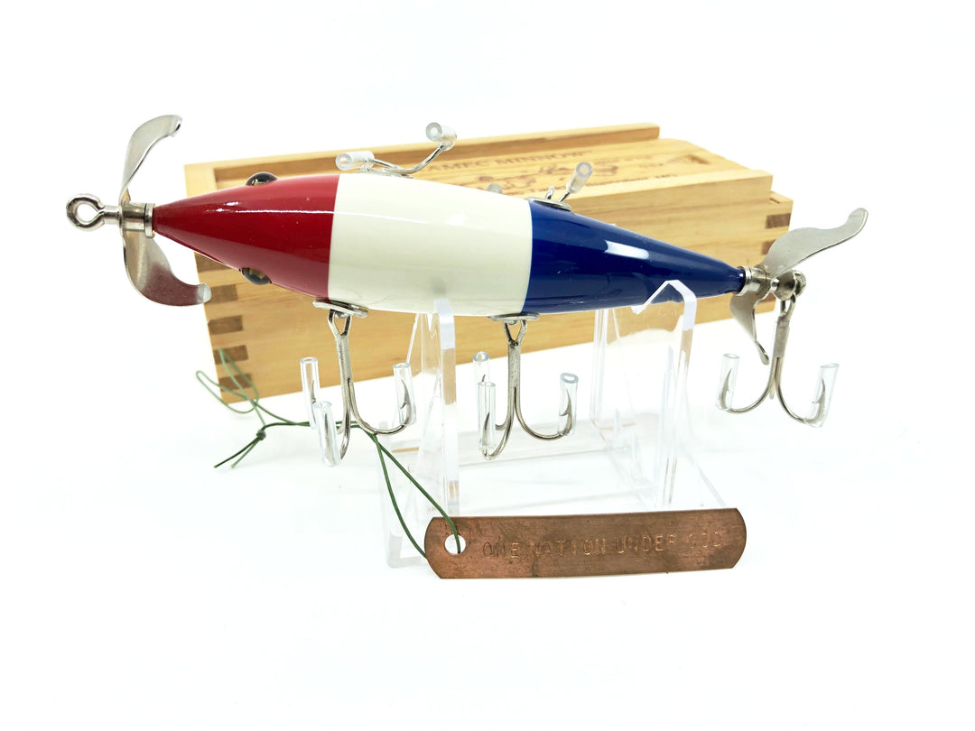 Little Sac Bait Company Meramec Minnow Red/White/Blue Color Signed Wooden Box 65/74 2004