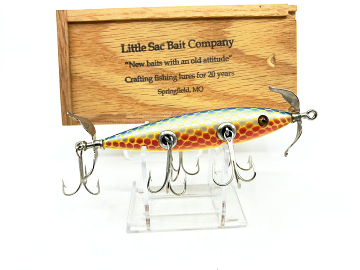 Little Sac Bait Company Meramec Minnow Scaled Blue Back Color Wooden Box