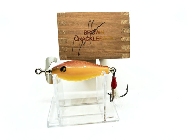 Little Sac Bait Company Little Osage Minnow Brown Crackleback Color Signed Wooden Box