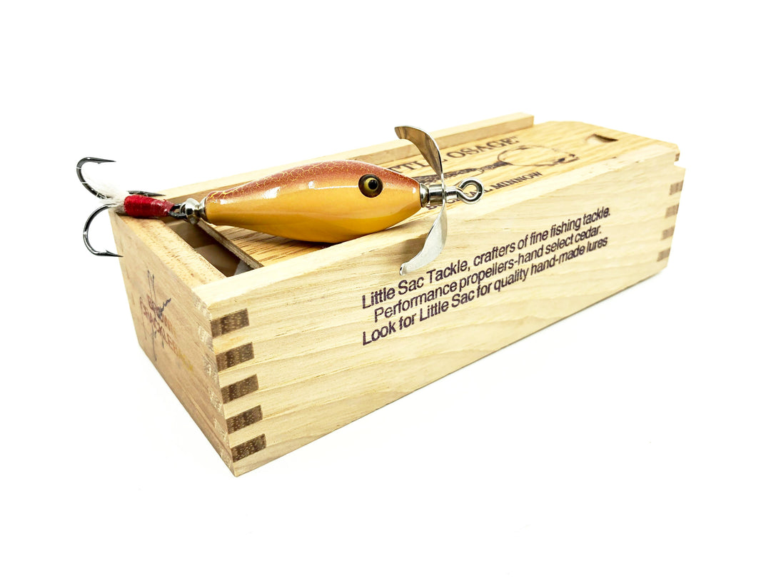 Little Sac Bait Company Little Osage Minnow Brown Crackleback Color Signed Wooden Box