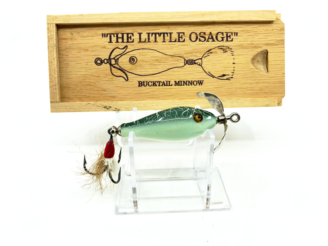 Little Sac Bait Company Little Osage Minnow Green Crackleback Color Wooden Box