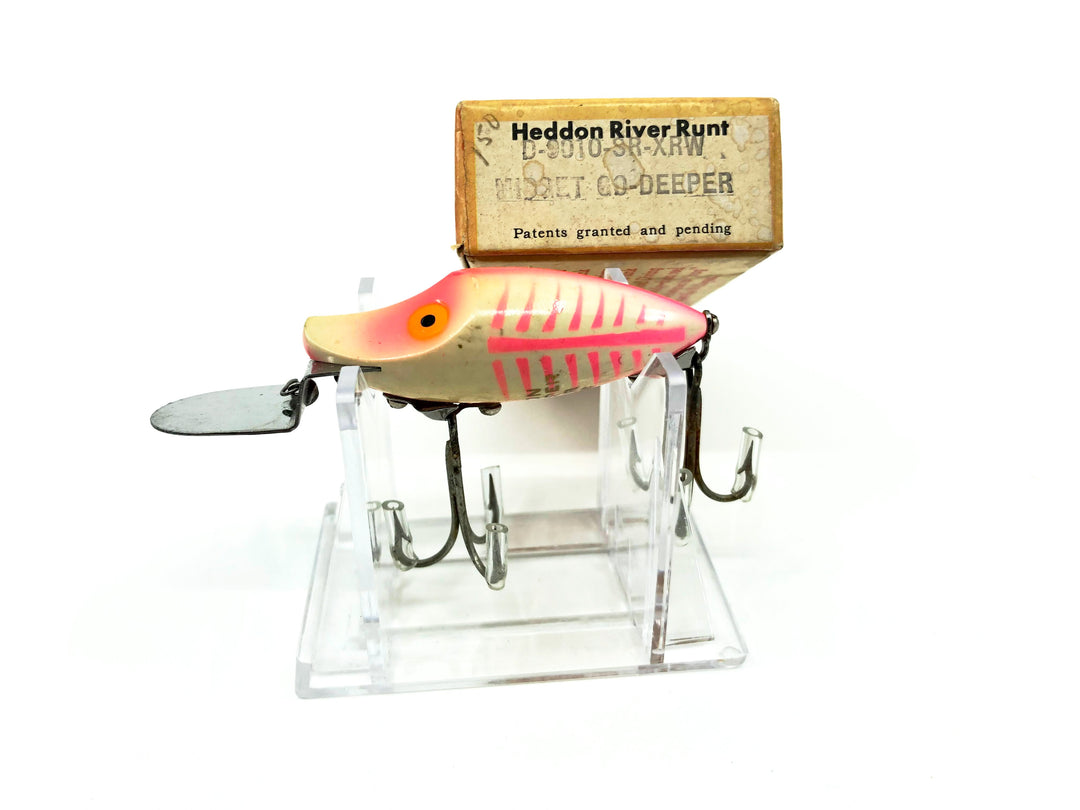 Heddon Go Deeper Midget River Runt D-9010-SR-XRW Spook Ray Red White (Pink Shore) Color with Box