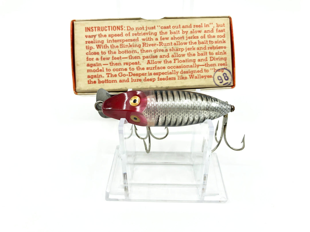 Heddon Sinker River Runt 9110-XRS Silver Shore Minnow Color with Box
