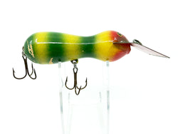 Len Hartman Musky Bug in Green and Yellow Color Wooden w/wear