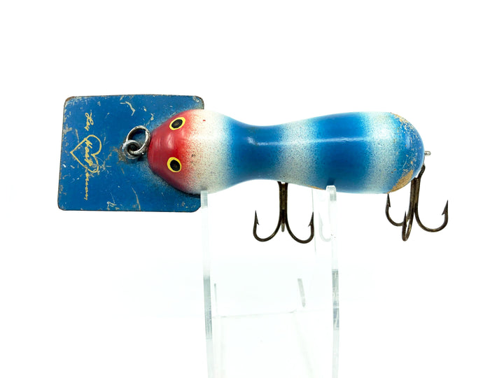 Len Hartman Musky Bug in Blue and White Color Wooden w/wear