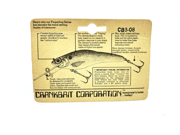 Crankbait Corp Fingerling Rainbow Trout Color CB3-08 Card Old Stock