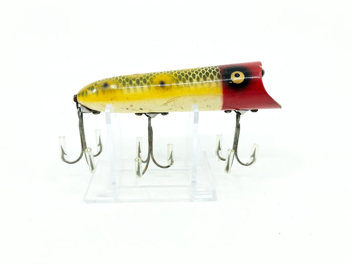 Heddon Wooden Lucky 13 Frog Scale Red Head Color JRH