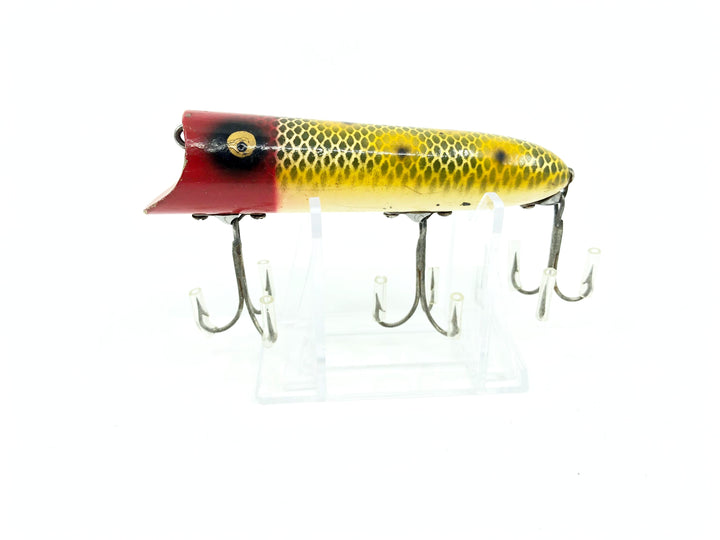 Heddon Wooden Lucky 13 Frog Scale Red Head Color JRH