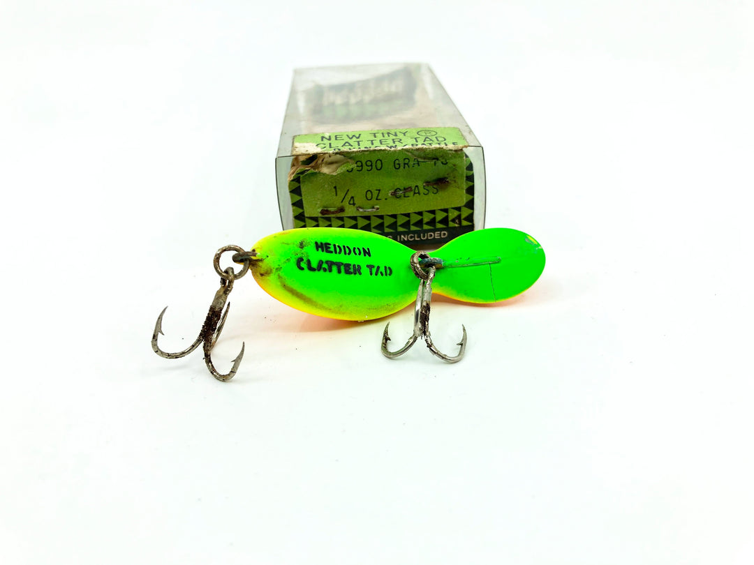 Heddon Tiny Clatter Tad 0990 GRA Fluorescent Green Crawdad Color with Box