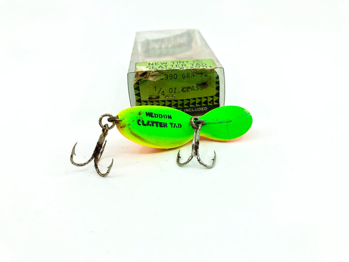 Heddon Tiny Clatter Tad 0990 GRA Fluorescent Green Crawdad Color with Box