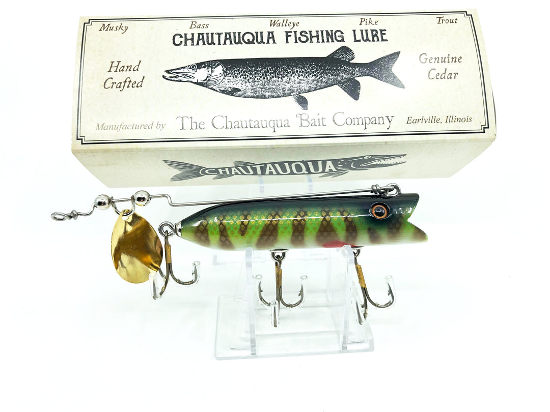 Chautauqua Special Order Wooden Castrolla Minnow in Tiger Perch Color