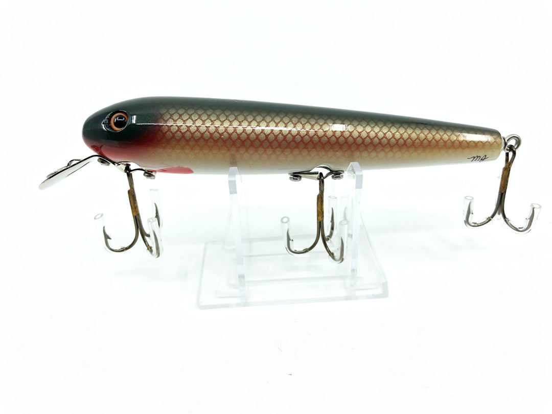 Chautauqua Special Order Wooden Skinny Minnow in Ruby Chub Color