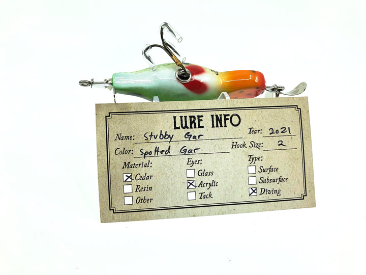 Chautauqua Special Order Wooden Stubby Gar in Spotted Gar Color