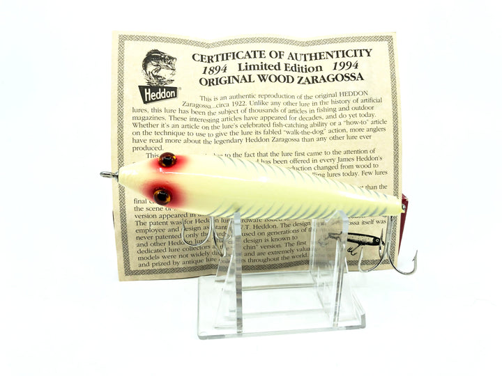 Heddon Centennial Edition Wood Zaragossa New in Box NO. X6500W-XRW Numbered!