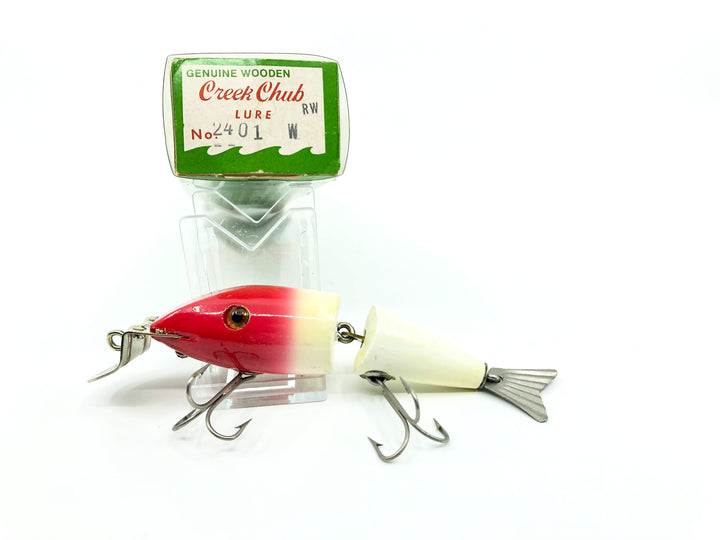 Vintage Creek Chub Wiggle Fish Red and White RW Color with Box