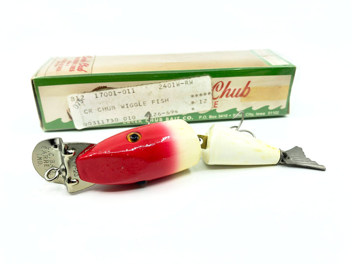Vintage Creek Chub Wiggle Fish Red and White RW Color with Box