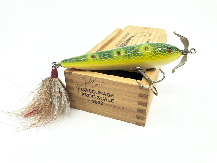 Little Sac Bait Company Gasconade Minnow Frog Scale 2003 Color Signed Wooden Box