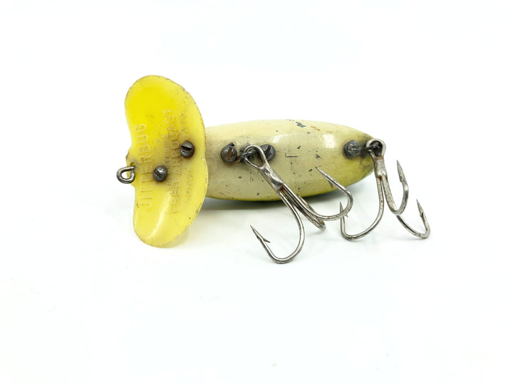 Arbogast Plastic Yellow Lip Jitterbug 1940's WWII Era Leopard Frog Color