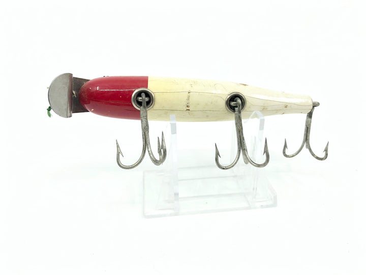 Creek Chub 700 Pikie Minnow in Red and White Color 702 - Vintage Wooden Version
