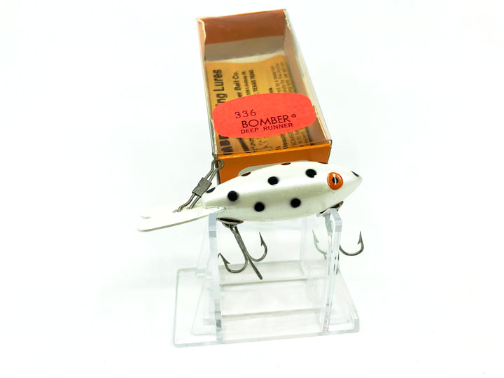 Bomber Deep Runner 336 White with Black Dots Color New in Box Old Stock
