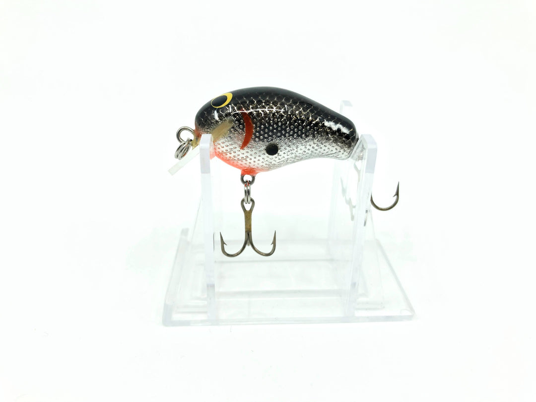 Bagley Bitty B BSOT Black on Silver Foil Orange Throat Color Vintage Bait