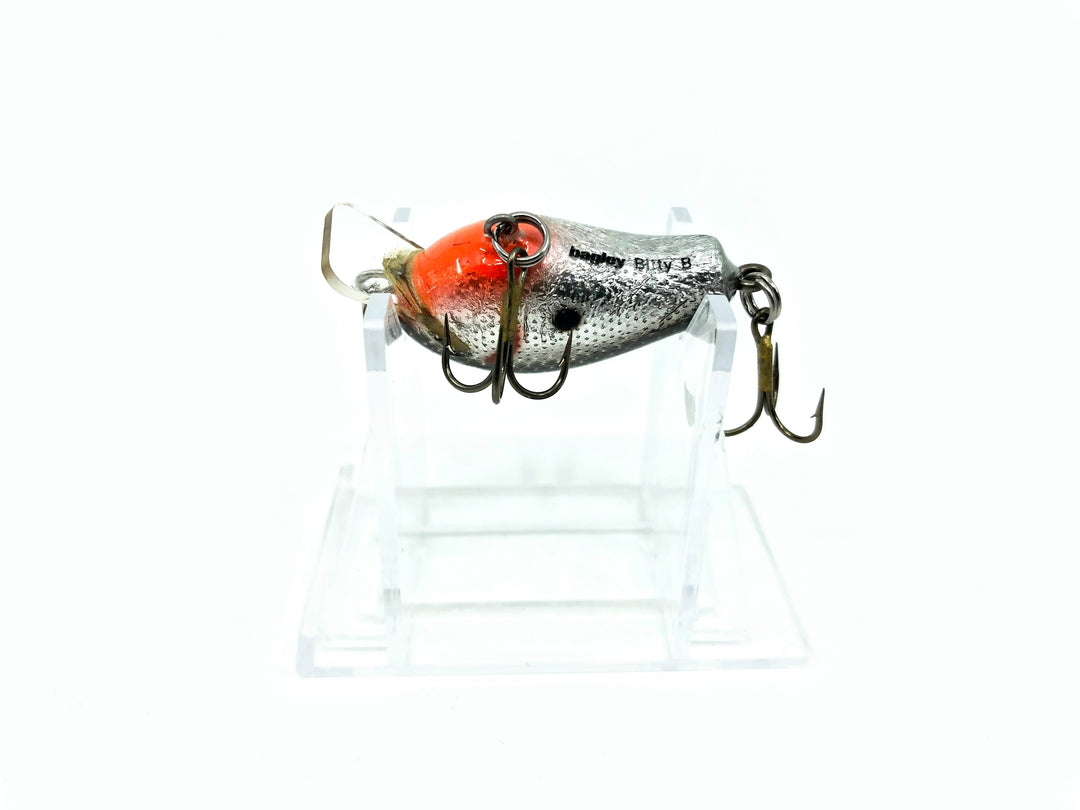 Bagley Bitty B BSOT Black on Silver Foil Orange Throat Color Vintage Bait