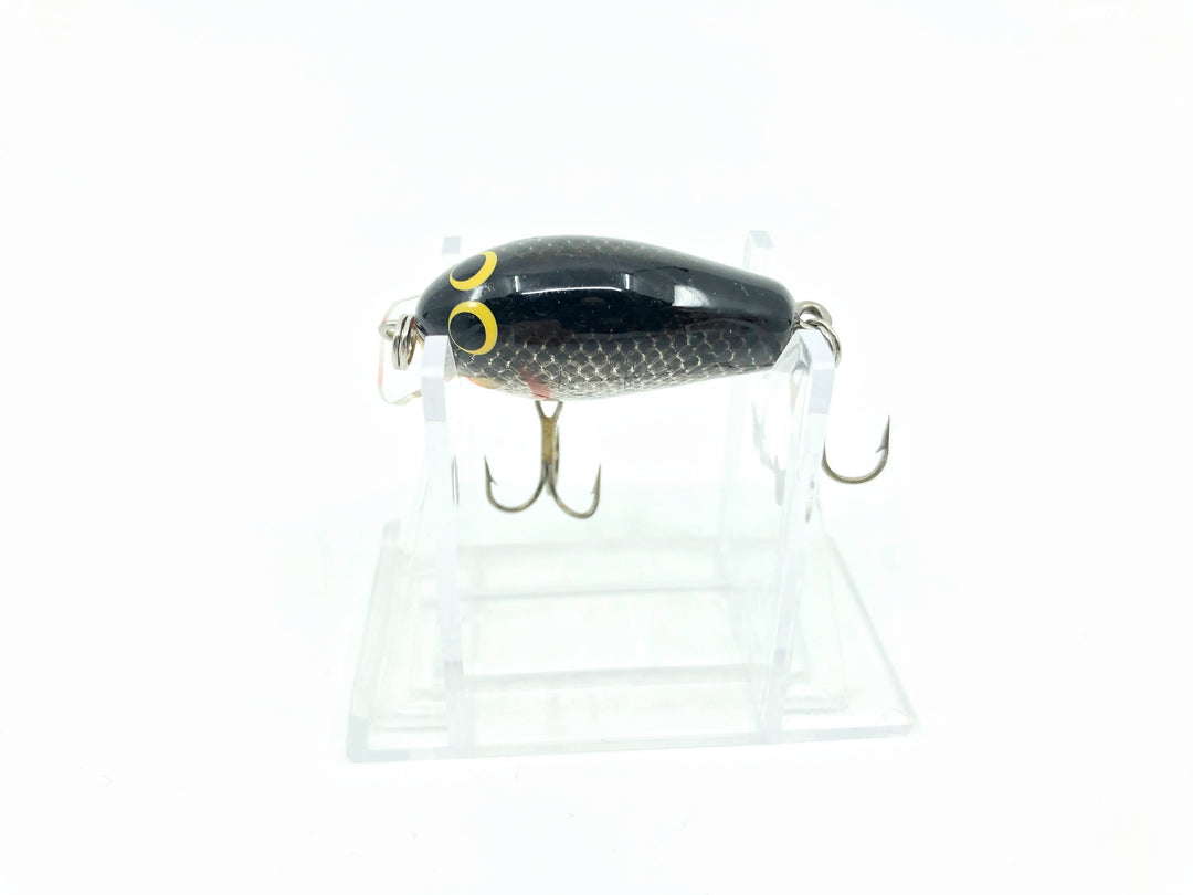 Bagley Bitty B BSOT Black on Silver Foil Orange Throat Color Vintage Bait