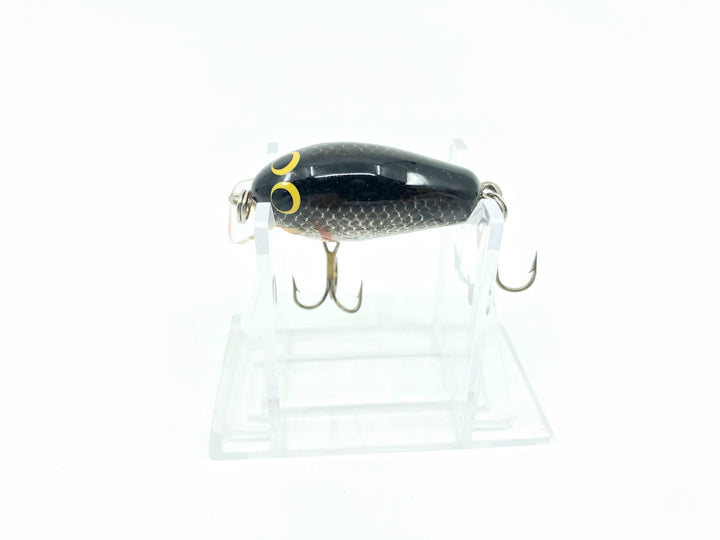 Bagley Bitty B BSOT Black on Silver Foil Orange Throat Color Vintage Bait