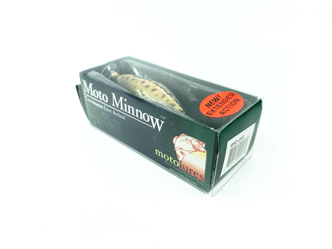 Moto Minnow Chuck Woolery Live Action Lure Metallic Bass Color with Box Novelty or Fish