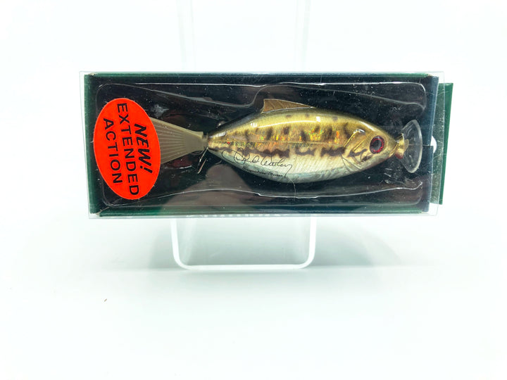 Moto Minnow Chuck Woolery Live Action Lure Metallic Bass Color with Box Novelty or Fish