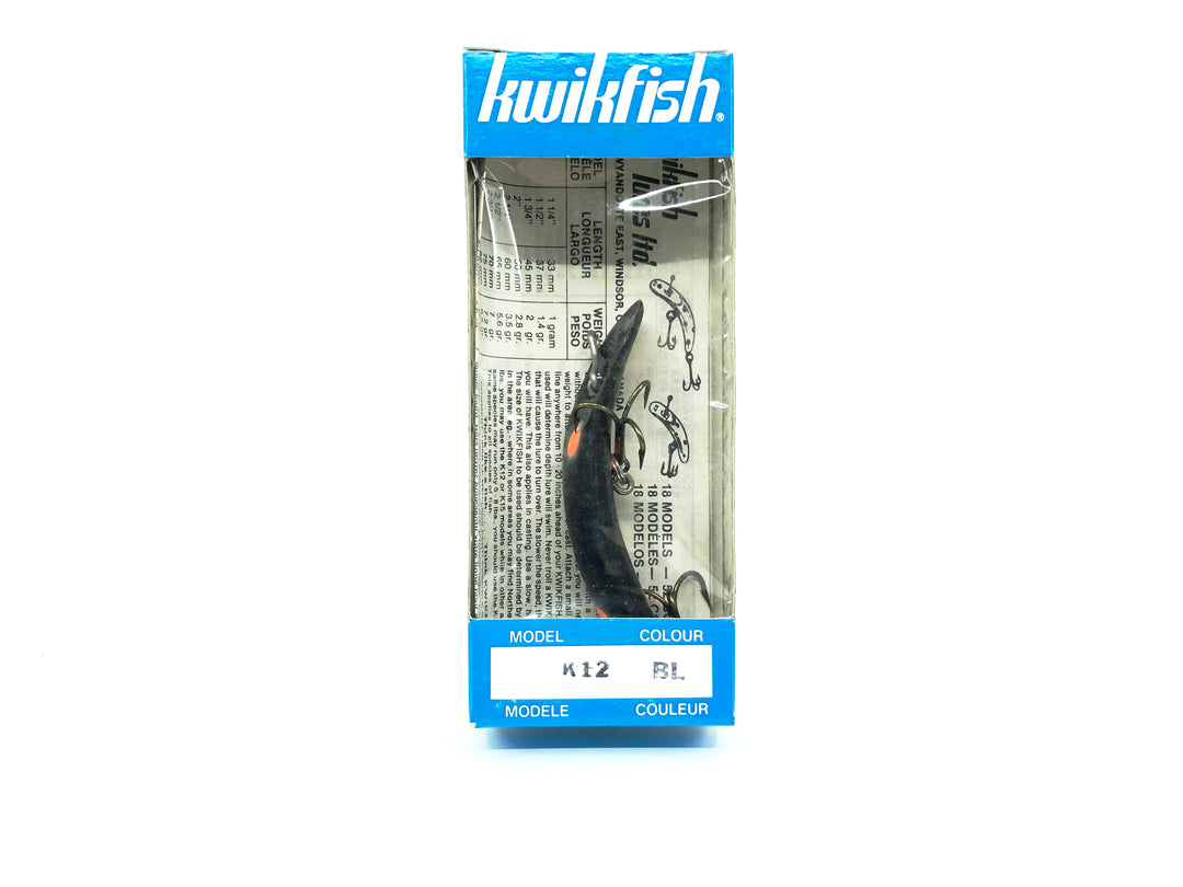 Kwikfish K12 BL Black with Spots Color New in Box Old Stock