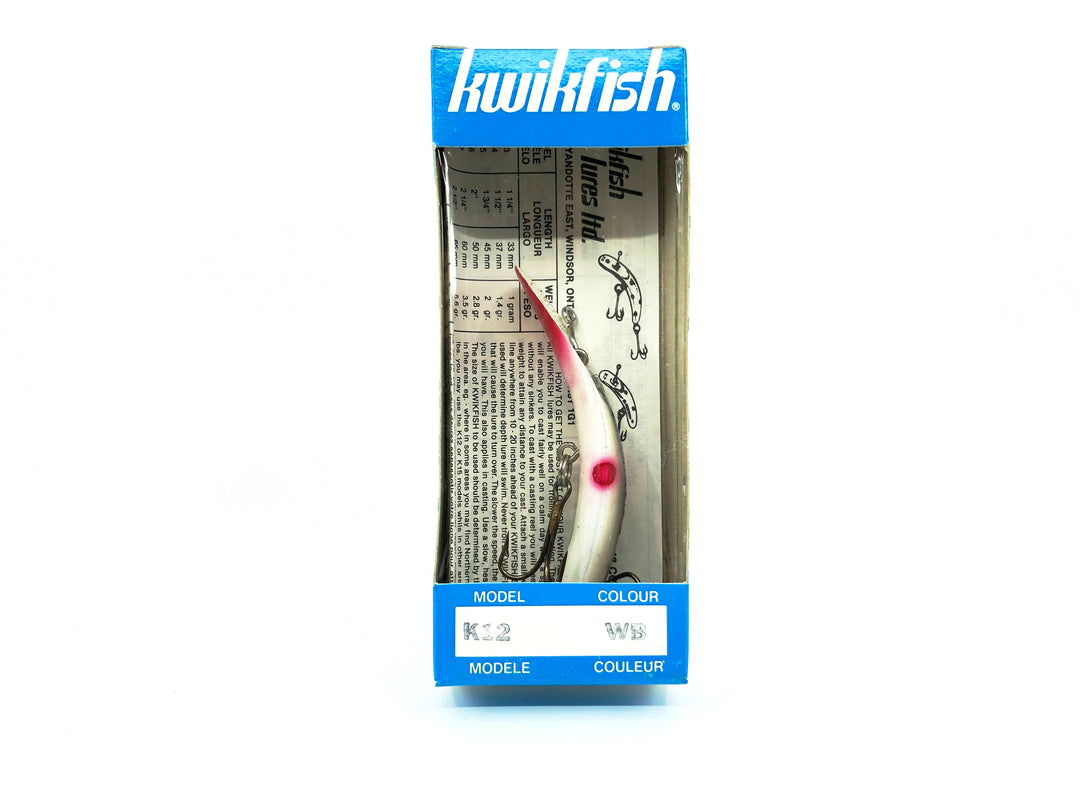 Kwikfish K12 WB White with Black Stripe Color New in Box Old Stock